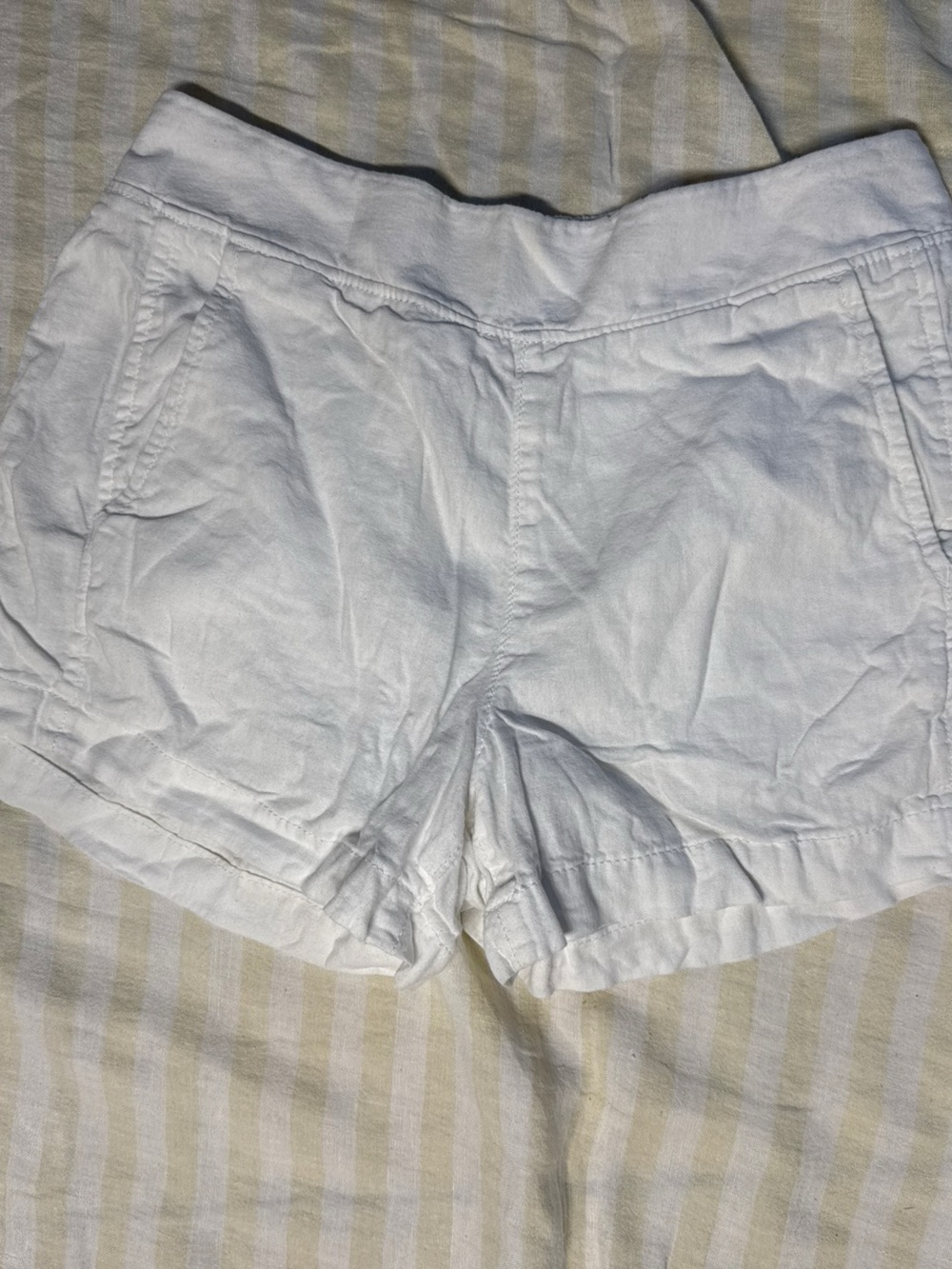 GAP White Lightweight Cotton-Blend Bermuda Shorts